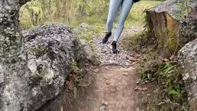 Outdoor lesbian sex after a dose of adrenaline.