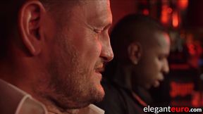 Two hot babes fucked in hardcore interracial foursome