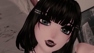 Sweet Romantic kiss and cuddle VR Virtual Goth GF comforts you during thunderstorm viewer POV