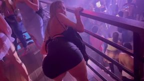 Curvy blonde gets excited at the club and ends up hotly screwing in the bathroom