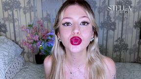 Red Lipstick Application Plump Lips Tease