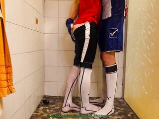 shower in soccer with my bf