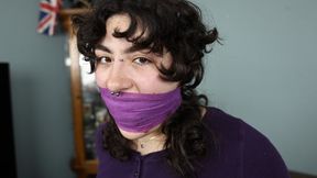 Willow Zip Tied to a Chair and Gagged with HUGE Stuffed Wrap Gag