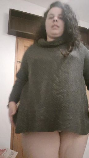 Woman in green sweater