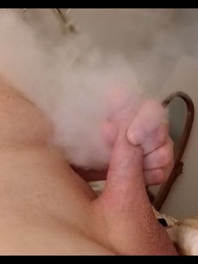 2 Huge Clouds on Spundaddy's Fat Cock