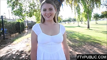 Teen Zoey masturbates in public