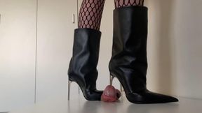 Lady Latisha - Versace Stiletto Boots - Trampling Bootjob - POV