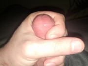 Edging and leaking close-up cumshot
