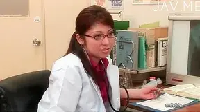 Gorgeous Asian doctor enjoys collecting man juice sample