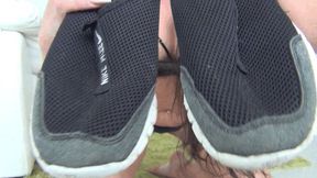 Cut up black summer sneakers c