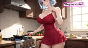 Stepmom takes desperate kitchen play to new level with dirty talk