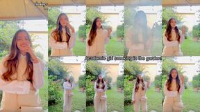 Academic girl smoking in the garden!