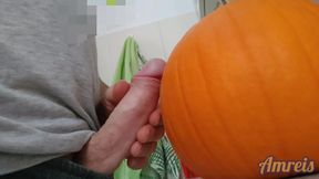 Another Halloween orgasm. Throbbing and thick on pumpkin.
