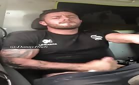 Hot athlete boy stroking his cock on the way to the gym