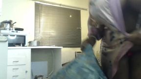 Black SSBBW Stripteasing and Sucking Her Lactating Boobs