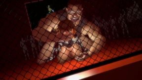anime cow girl hard anal pounding in the sex cage
