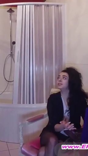 Key moment from "old man fucks young webcam girl teen and she swallows cum"