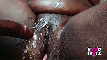 Two BBCs fuck their thick and fatty African stepmom's tight black booty