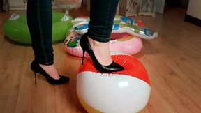 High Heels Inflatable rings and ball crush, high heels crush inflatable, inflatable crush