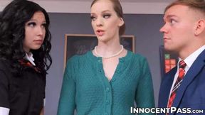 Bailey Blaze enjoys double-fucked in a threesome