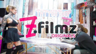 Pierced and tattooed big tits babe Anuskatzz gives a sloppy blowjob with cumshot facial after Nikolaz Zpageti pounds her ass