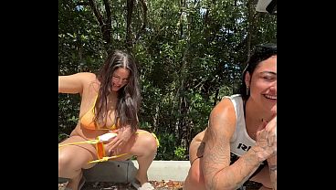 Dani Valentina   Josie Jaxxon Peeing Outside