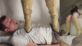 Boots, Socks, and Bare Feet — Total Torso and Face Domination