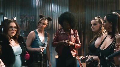 Jane Wilde, Penny Barber, Little Puck, Rose, Hailey Rose, and LuLu in a wild Spanish gangbang with rough fisting,