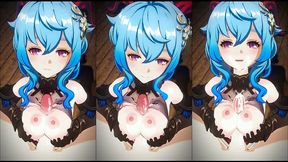 genshin impact ganyu boobjob hentai facial cumshot mmd 3d blue hair