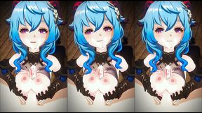 genshin impact ganyu boobjob hentai facial cumshot mmd 3d blue hair