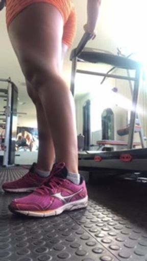 Compilation Ms. Feet showing off and showing boobs at the gym