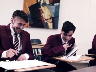 Large Titties Aged Teacher Group-fucked In The Classroom