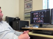 Milking the cum out of my dick in the office for onlyfans