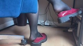 Shoeplay while working from home in my new red loafers