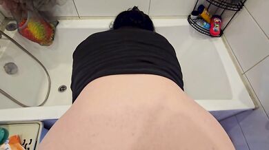 thick-thighed student begs cock and cum in amateur's private chase