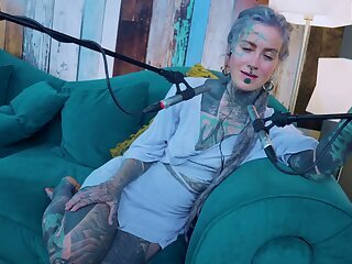 I talk about F - Fear - ASMR podcast SFW talking goth skinny girl dreadlocks tattoo model inked girl