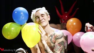 Watch this humiliated crossdresser humiliate himself in HD with a tattooed twink