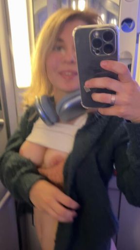 Sweet Mirror Tease: Fingerplay in Flight✈️