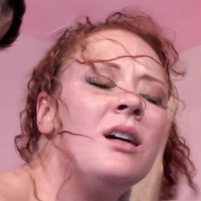 Redhead babe double penetrated