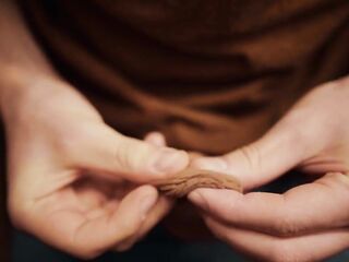 hunk with a large shlong playing with his foreskin in 4K