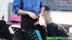 ”Hot university chick Dolly Leigh sucks a dick for good grades”