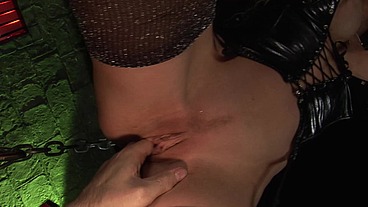 Cindy Behr Puts A Cock Ring On Her Sex Slave And Fucks The Attached Dildo