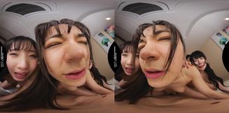 Japanese Brunette Group in VR POV Sultry Play