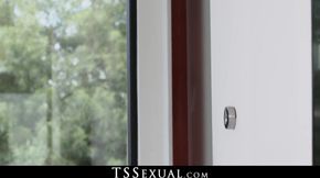 TSSexual.com - Tattooed older stud gets barebacked hard by gorgeous tranny's massive