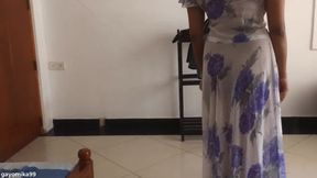 Sexy Sri Lankan housewife gets hammered by giant cock&#x1F346; and creampies like crazy