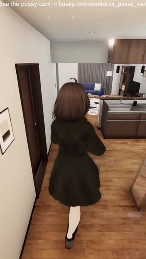 Captivating moment from &quot;Masturbating and Playing a Naughty Hentai Girl Game&quot;