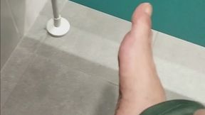 Dirty Work Break â€“ Removing Socks in Public Restroom + Close-Up Soles